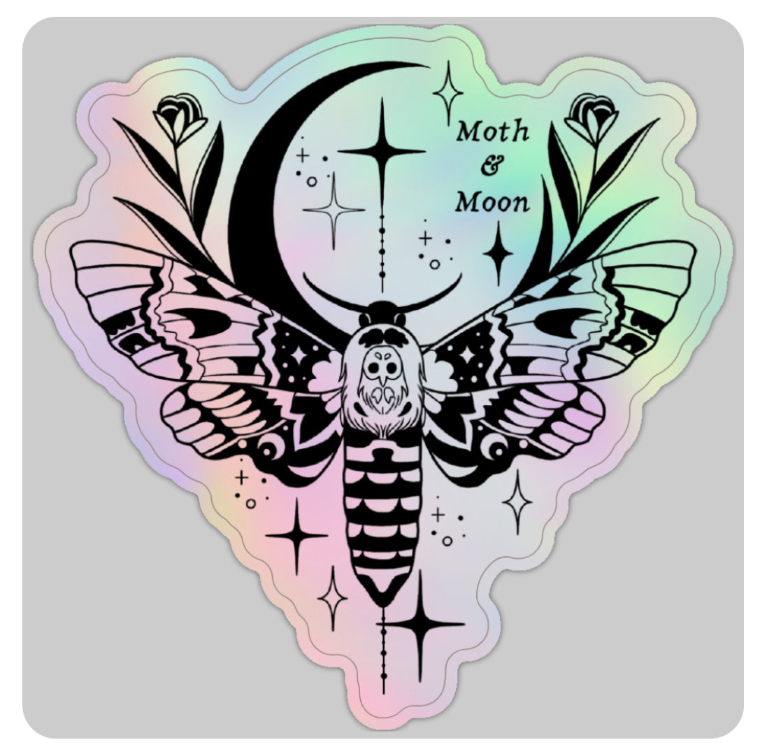 Moon Moth Sticker Moth & Moon Logo Sticker